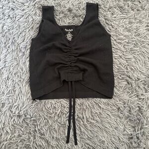 black ruched top